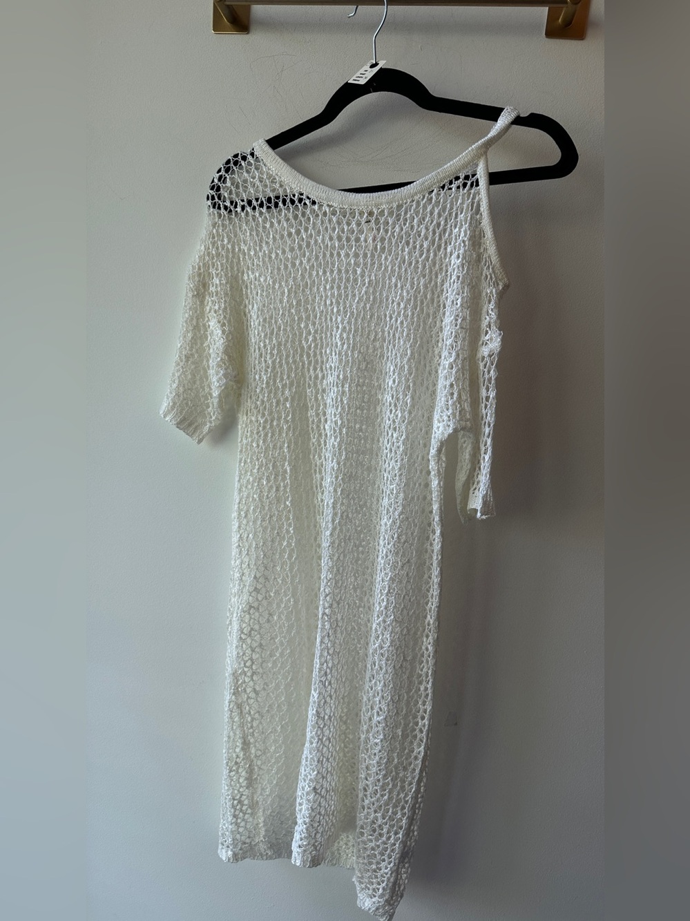 POL crochet Sheer cover up  Dress Cream Size M | 21” P2P